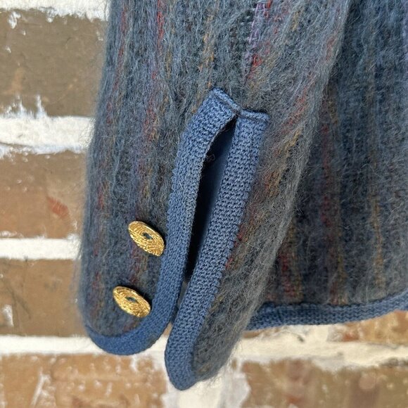 Rannoch Design Blazer Jacket Gray Blue Wool Mohair Open Front‎ 14 VTG Scotland - Picture 8 of 12